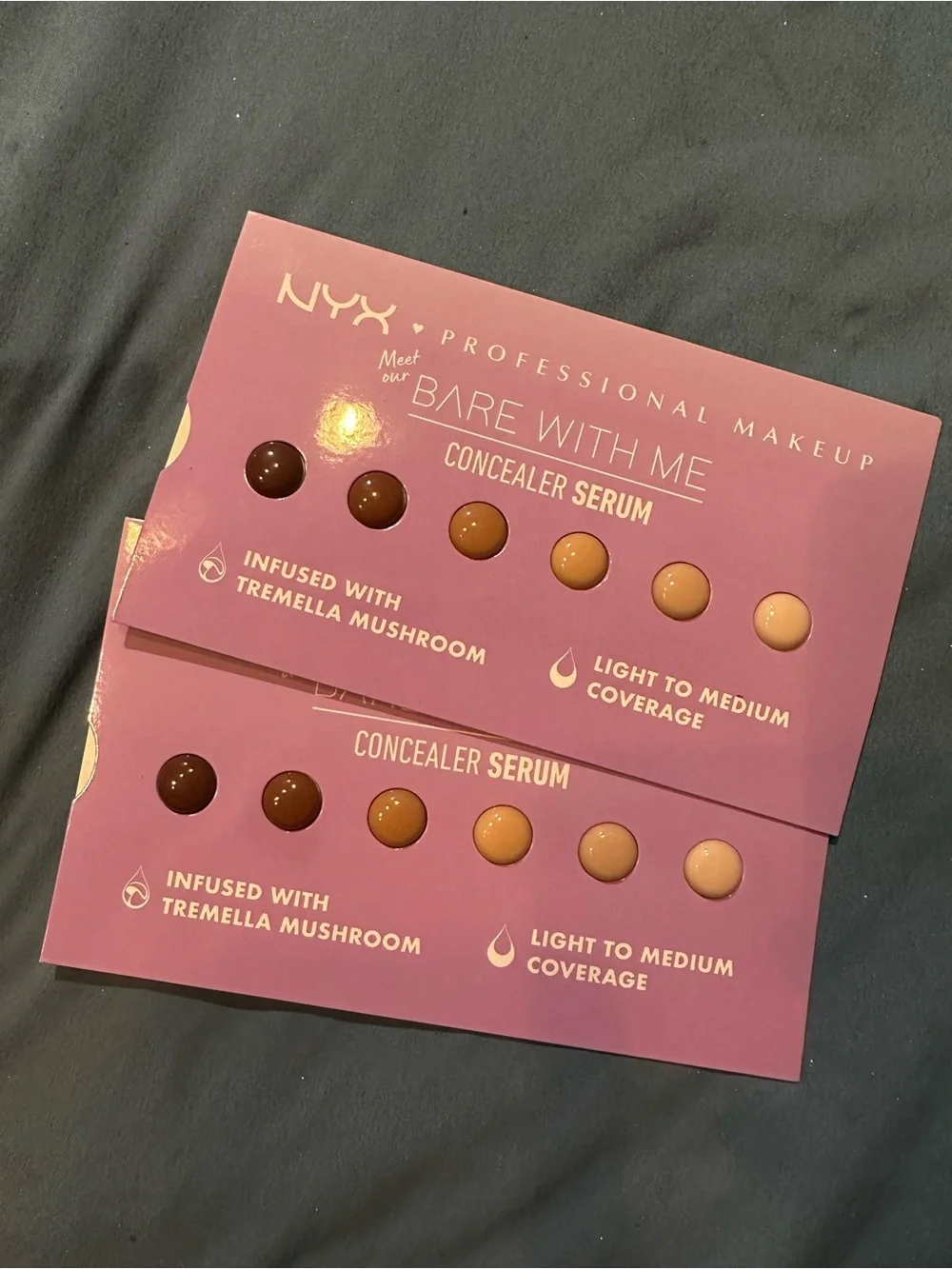 Bare With Me Concealer Serum Sample Cards - Neutral Beige to Deep Shades